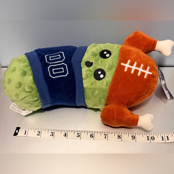 Football Pickle Plush Toy Medium to Small Doggie Toy Squeaky & Crinkles NWT - Picture 3 of 8